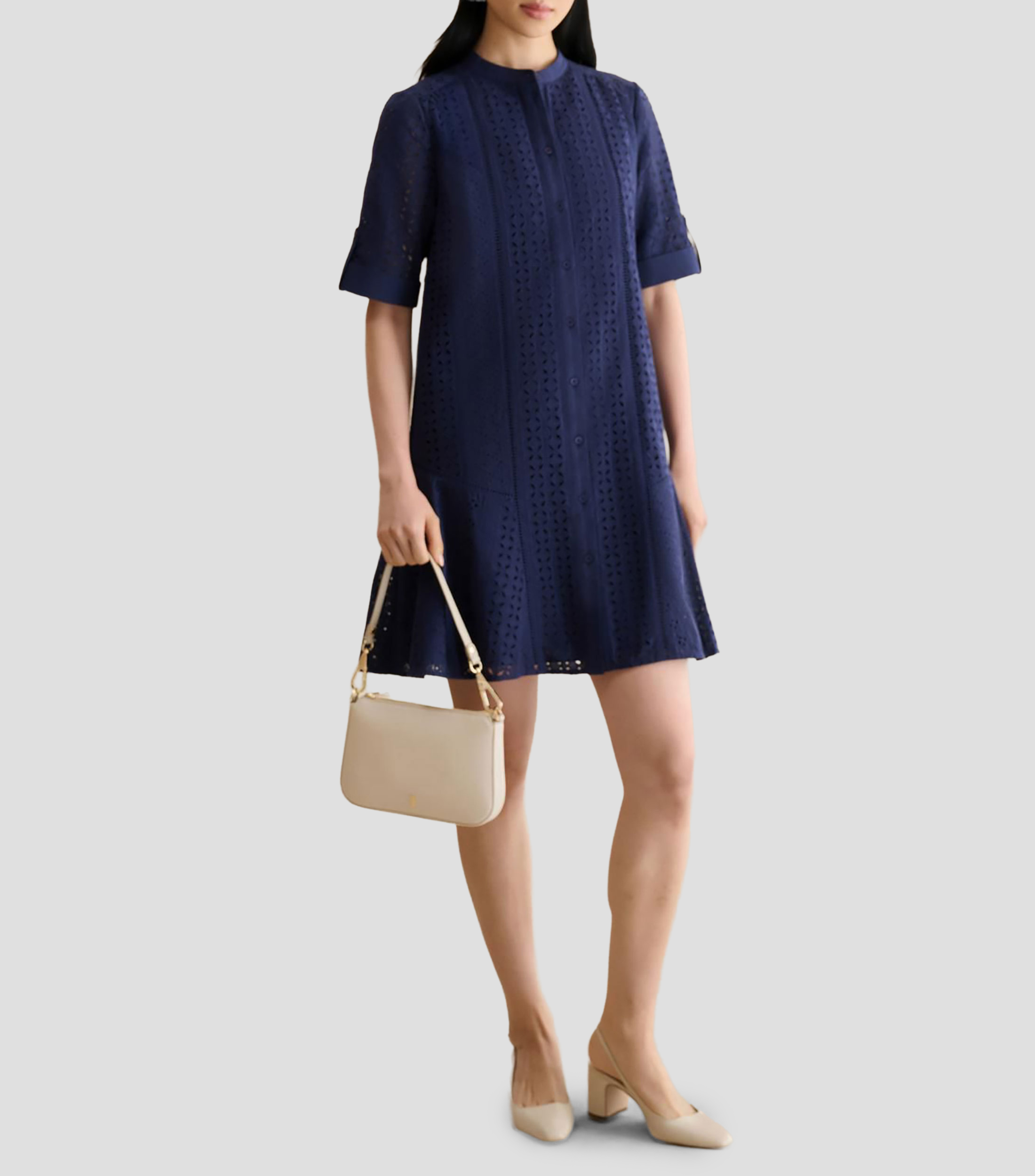 Vestido corto liso Mujer